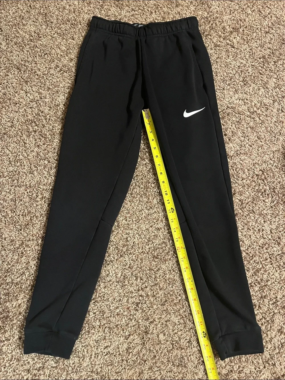 Nike Black Men’s Dri-Fit Joggers with White Swoosh